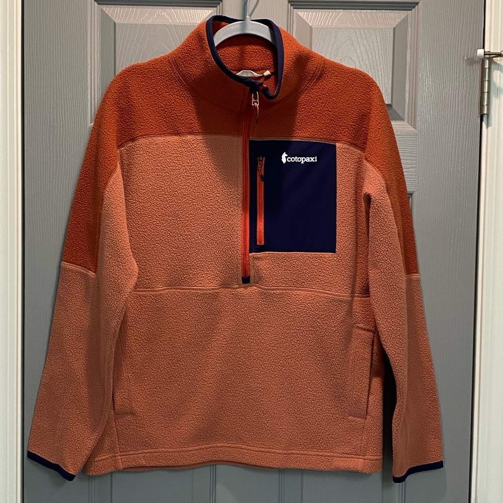 Cotopaxi Men's Fleece in Orange and Navy